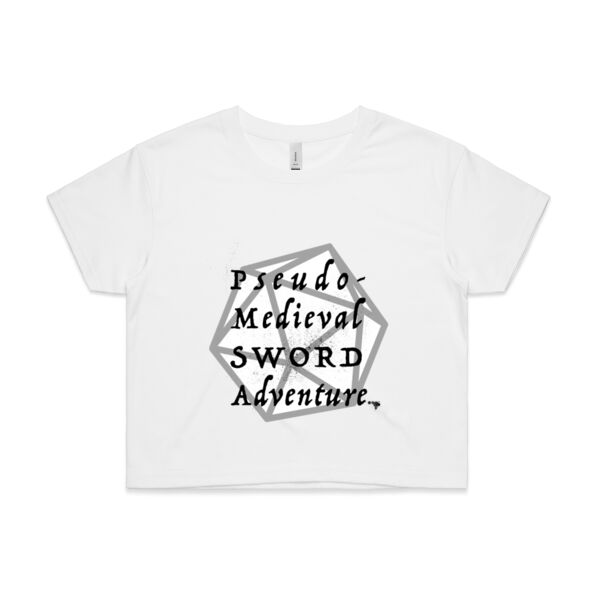 Pseudo-Medieval Sword Adventure - Womens Crop Tee Thumbnail
