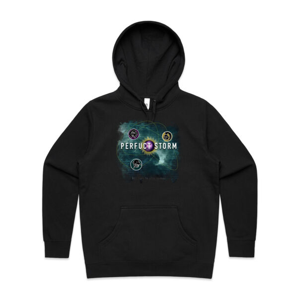 Perfuct Storm Orbits design - Womens Stencil Hood Thumbnail