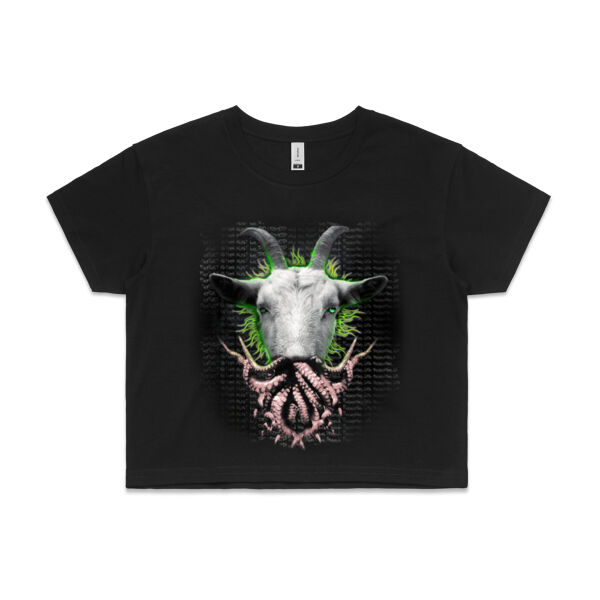 Squid Demon Goat - Womens Crop Tee Thumbnail